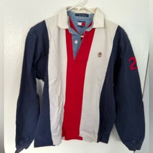 Vintage Style - Tommy Hilfiger Colorblock Rugby Shirt Mens Large